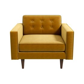 Casey Mid-Century Modern Gold Velvet Lounge Chair