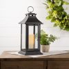 Lantern w/3"x6" LED Candle (Set of 2)  14.75"H