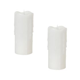 Simplux LED Dripping Candle w/Moving Flame (Set of 2)3"Dx7"H