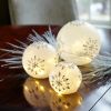 LED Snowflake Globes w/6 Hour Timer (Set of 3) 4"-8"D Glass