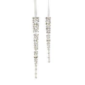 Jewel Icicle Ornaments (Set of 12) 8", 9.75"H Metal