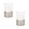 Candle Holder  (Set of 2) 4"Dx6"H Glass