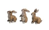 Rabbit (Set of 6) 3"H, 3.5"H Polystone