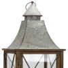 Lantern (Set of 2) 22"H, 33.5"H Wood/Metal