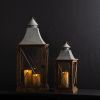 Lantern (Set of 2) 22"H, 33.5"H Wood/Metal