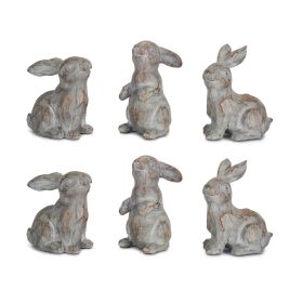 Rabbit (Set of 6) 3.75"H Stone Powder/Resin