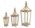 Lantern (Set of 3) 20.5"H, 29.5"H, 39.75"H Wood/Glass