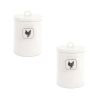 Chicken Canister (Set of 2) 5.5" x 8.25"H Stoneware