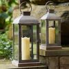 Lantern (Set of 2) 15.5"H, 19.75"H Metal/Glass