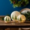 Christmas Tree Globe/Timer (Set of 3) 4.25"H, 5.5"H, 7.75"H Glass