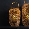 Lantern 21.5"H Wicker/Glass