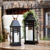 Lantern (Set of 2) 16.25"H, 20.5"H Metal/Glass