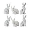 Rabbit With Bunny (Set of 6) 4.5"H, 5.5"H, 6"H Resin/Stone Powder