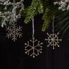 Jewel Snowflake (Set of 12) 3.5"H Iron/Glass