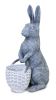 Standing Rabbit with Basket 6.75"L x 10.5"H Resin