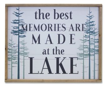 Lake Plaque 23.5"L x 19"H MDF/Wood