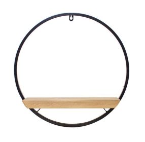 Circle Shelf 17"L x 17.5"H Iron/Wood