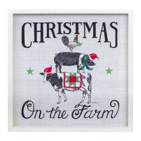 Christmas On The Farm Frame 15.75"SQ MDF/Paper