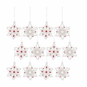 Snowflake Ornament (Set of 12) 5.5"H Glass