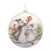 Snowman Disc Ornament (Set of 6) 5.5"H Glass