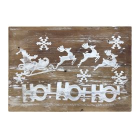 Ho Ho Ho Sign 19.5"L x 13.5"H Wood