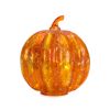 LED Pumpkin (Set of 4) 6.25"H, 7.75"H, 7.75"H, 9.25"H Glass 6 Hr Timer 3 AAA Batteries Not Included