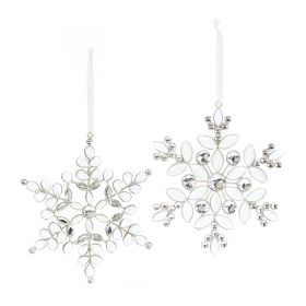 Snowflake Ornament (Set of 12) 6.25"H, 7"H Plastic/Iron