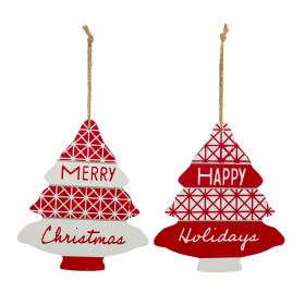 Tree Ornament (Set of 12) 11.5"H MDF