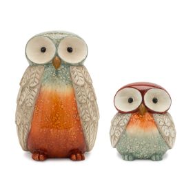 Owl (Set of 2) 6"H, 10"H Terra Cotta