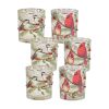 Cardinal and Bird Votive Holder (Set of 6) 3"D x 3.25"H Glass