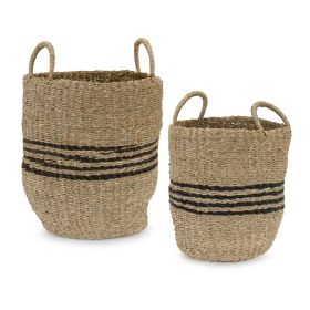 Basket (Set of 2) 13"D x 14"H, 13.5"D x 15"H Seagrass