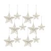 Star Ornament (Set of 12) 4"H, 5.75"H Iron/Glass Bead