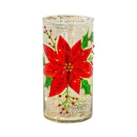 Poinsettia Candle Holder/Vase (Set of 6) 4"D x 8"H Glass