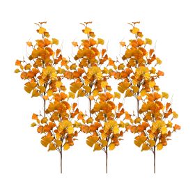 Fall Gingko Leaf Spray (Set of 6) 39.25"H Fabric