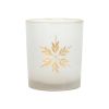 Snowflake Candle Holder (Set of 4) 3"D x 3.25"H, 3.5"D x 5"H Glass