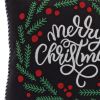 Merry Christmas and Pine Wreath Pillow 15"SQ Polyester