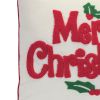 Merry Christmas and Holly Pillow 16"SQ Polyester