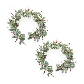 Mistletoe Garland w/Berries (Set of 2) 5'L Fabric