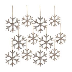 Snowflake Ornament (Set of 12) 7"H, 9.25"H MDF