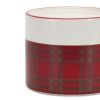 Plaid Candle Holder (Set of 2) 3.75"D x 3.5"H, 5"D x 4"H Ceramic