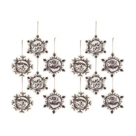 Snowflake Ornament (Set of 12) 4.25"H, 4.5"H, 5"H Plastic