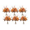 Rose and Fall Foliage Bouquet (Set of 6) 15"H Polyester