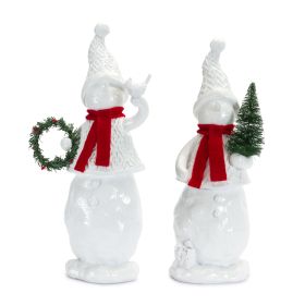 Snowman (Set of 2) 10.5"H, 11.25"H Resin