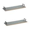 Tray (Set of 2) 24"L x 8.25"W x 2.75"H Mango Wood/Iron