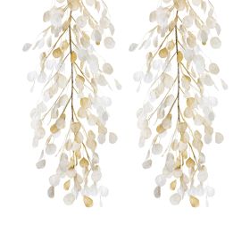 Silver Dollar Garland (Set of 2) 5.5'L Fabric