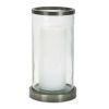 Candle Holder 7"D x 12.75"H Glass/Iron