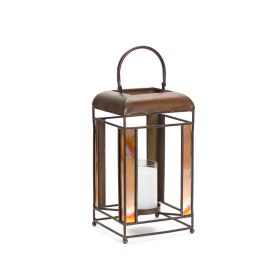 Lantern 7.25"L x 13.5"H Metal/Glass