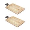 Tray (Set of 2)  15.75"L x 7.75"W x 1"H Mango Wood