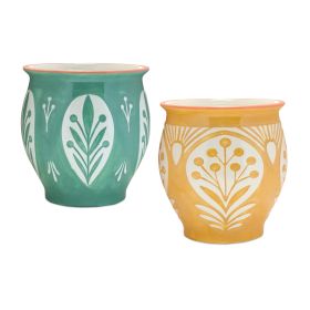 Pot (Set of 2) 6.5"D x 7"H Ceramic