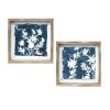 Framed Floral Print (Set of 6) 8"SQ MDF